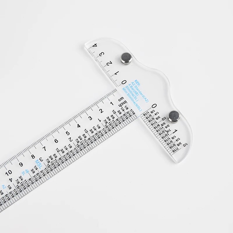 A 15-cm Engineering Drawing and Measuring T-square Made of Acrylic Material. It Is a Transparent Study Stationery Item