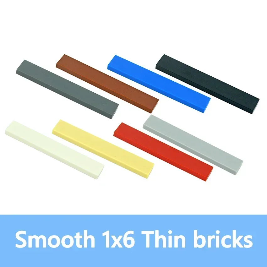DIY Eğitici Yaratıcı Yapı Taşları Parçacıkları Birleştirir 50 adet Şekil Tuğla Pürüzsüz Düz Kiremit 1x6 Boyutu Ile Uyumlu 6636