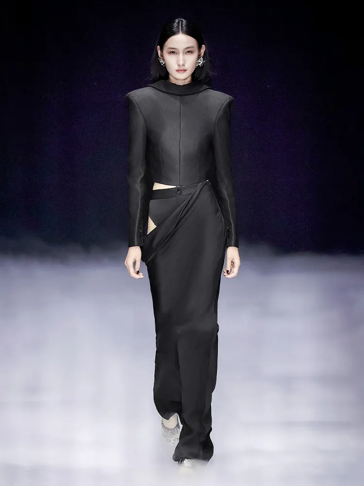 

Элегантная облегающая юбка-миди из ацетатного волокна с завышенной талией, однотонная, для офиса, модель H-образной формы