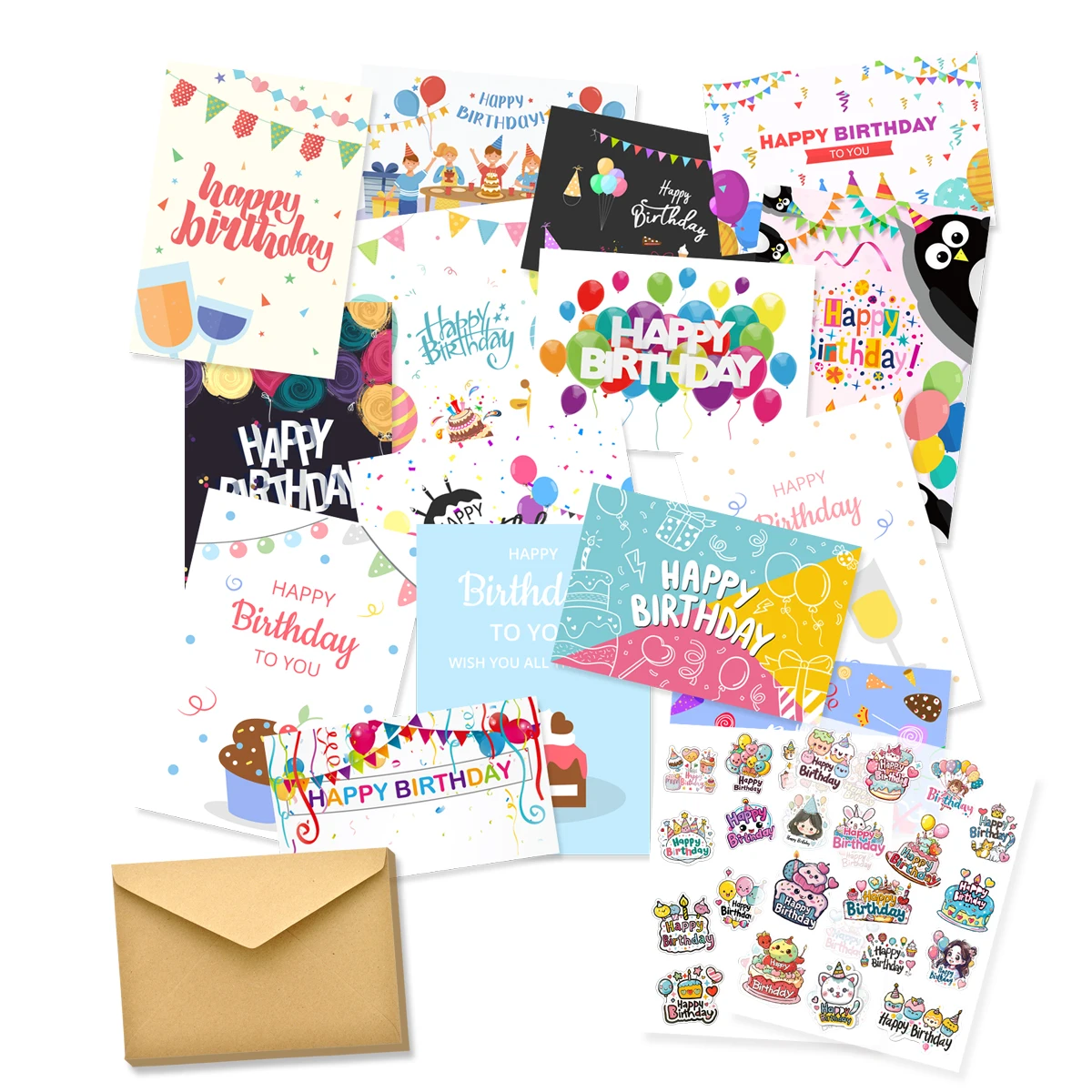 cartoes com envelopes e adesivo combinacao grupo criativo aniversario bencao mensagem cartoes feliz aniversario 20 pcs 30 pcs 01