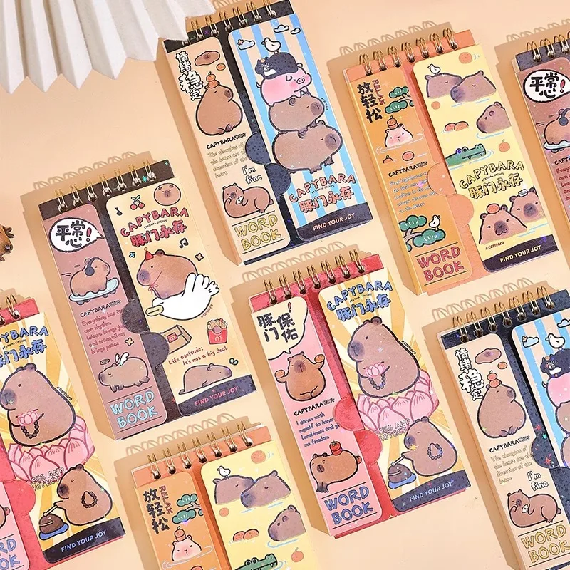 8pcs/lot Creative Capybara Coil Notebook Cute Portable Note Word Book Diary Planner Stationery Gift School Supplies