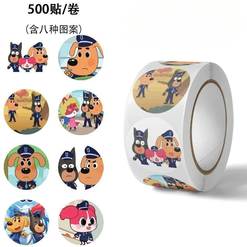 

New 500PCS Sheriffs Labradors Cartoon Stickers Cute Stationery Supplies School Teacher Supplies Reward Sticker Toys Gift