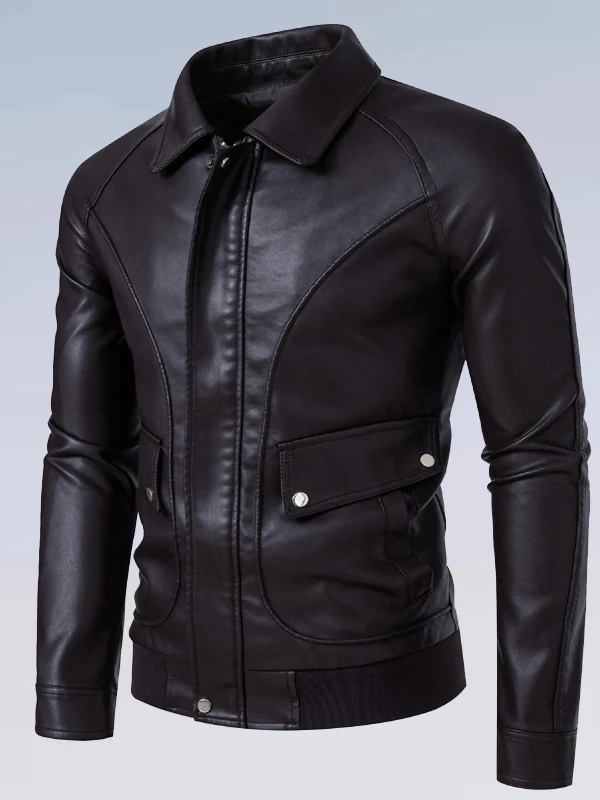 

Men's Biker Jaet Faion Urban Sle Long Sve PU Leather Coat Spring Autumn Harley Motorcycle Riding Clothes Outerwear