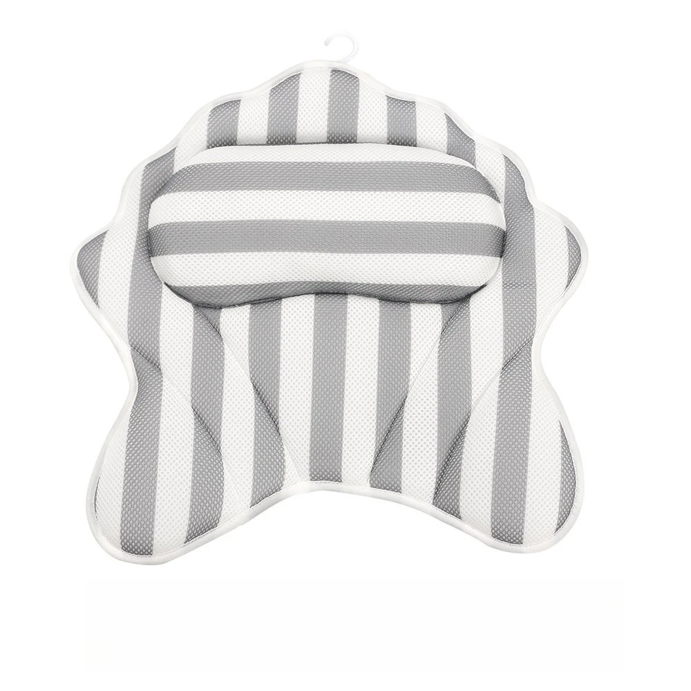 Mesh-Seestern-Badewannenkissen – maschinenwaschbares Bad-Kopfstützenkissen für Spa-Dusche, ergonomische Rückenlehne, atmungsaktives Muscheldesign