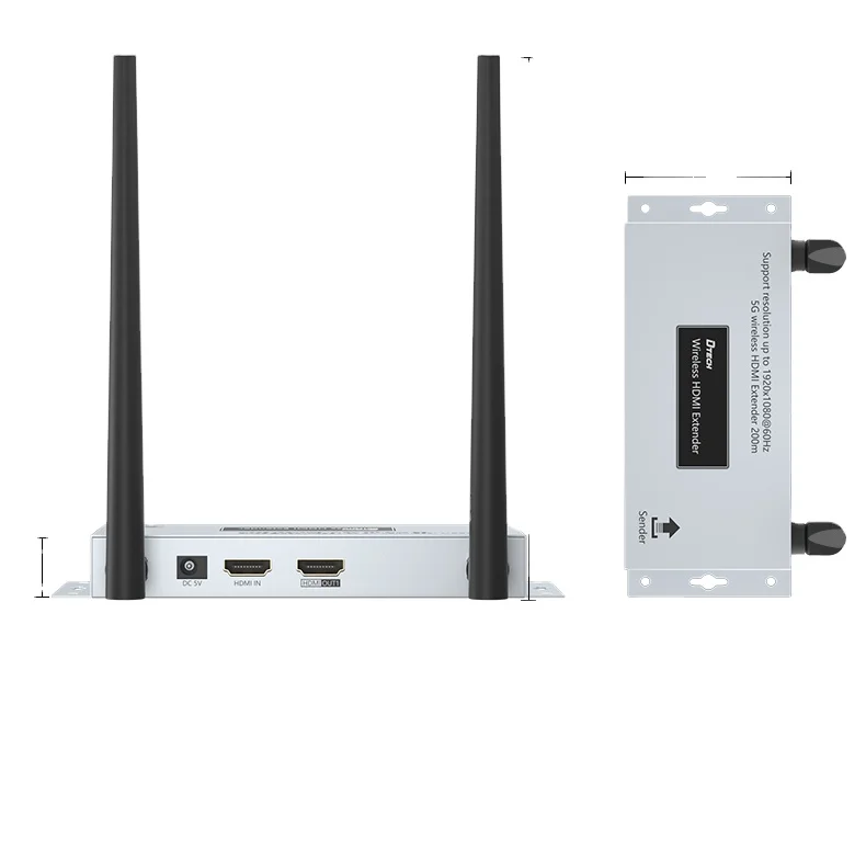 Kit Ekstender Sinyal Nirkabel Digital HDMI H.264 200M 1080P Dengan Rentang Frekuensi Interferensi IR 5.8 GHz