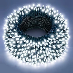 328FT-33FT LED String Christmas Light 100-1000 Lights Outdoor Waterproof Fairy Garland Lights Party Halloween Decorations Lights