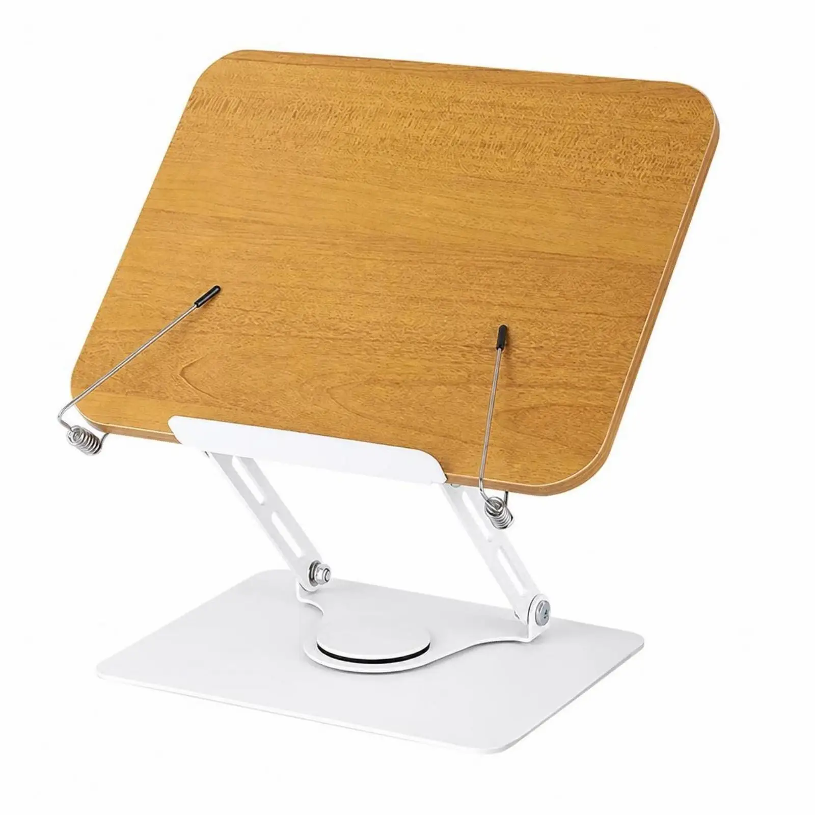 Portable Aluminum Alloy Bookrest for Reading with Tilting Panel and Page Holders for Piano Music