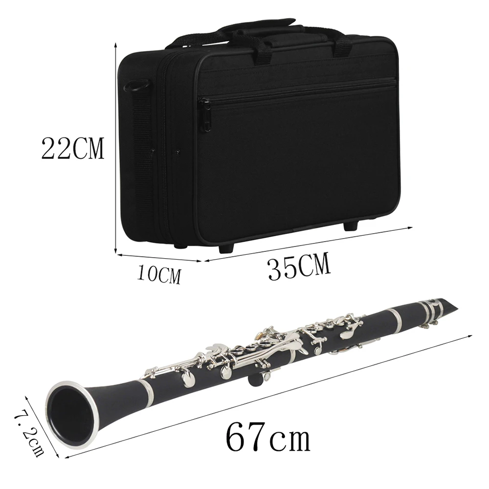 SLADE Clarinetto in Sib 17 tasti Bachelite in legno Strumento professionale a fiato Clarinetto tenore con scatola Reed Parti di strumenti musicali