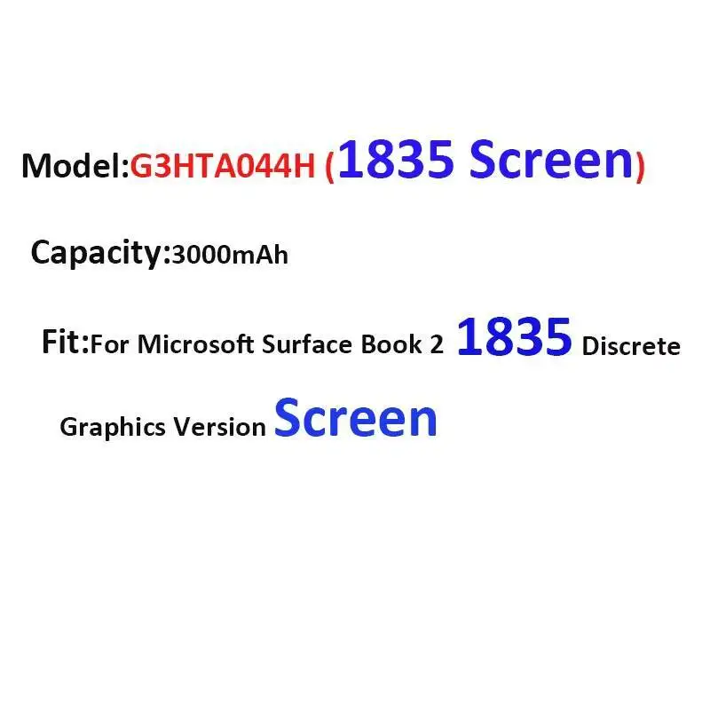 

Аккумулятор 3000 мАч для Microsoft Surface Book 2 1835 дискретная графика 1832 централизованный 15-дюймовый экран G3HTA044H