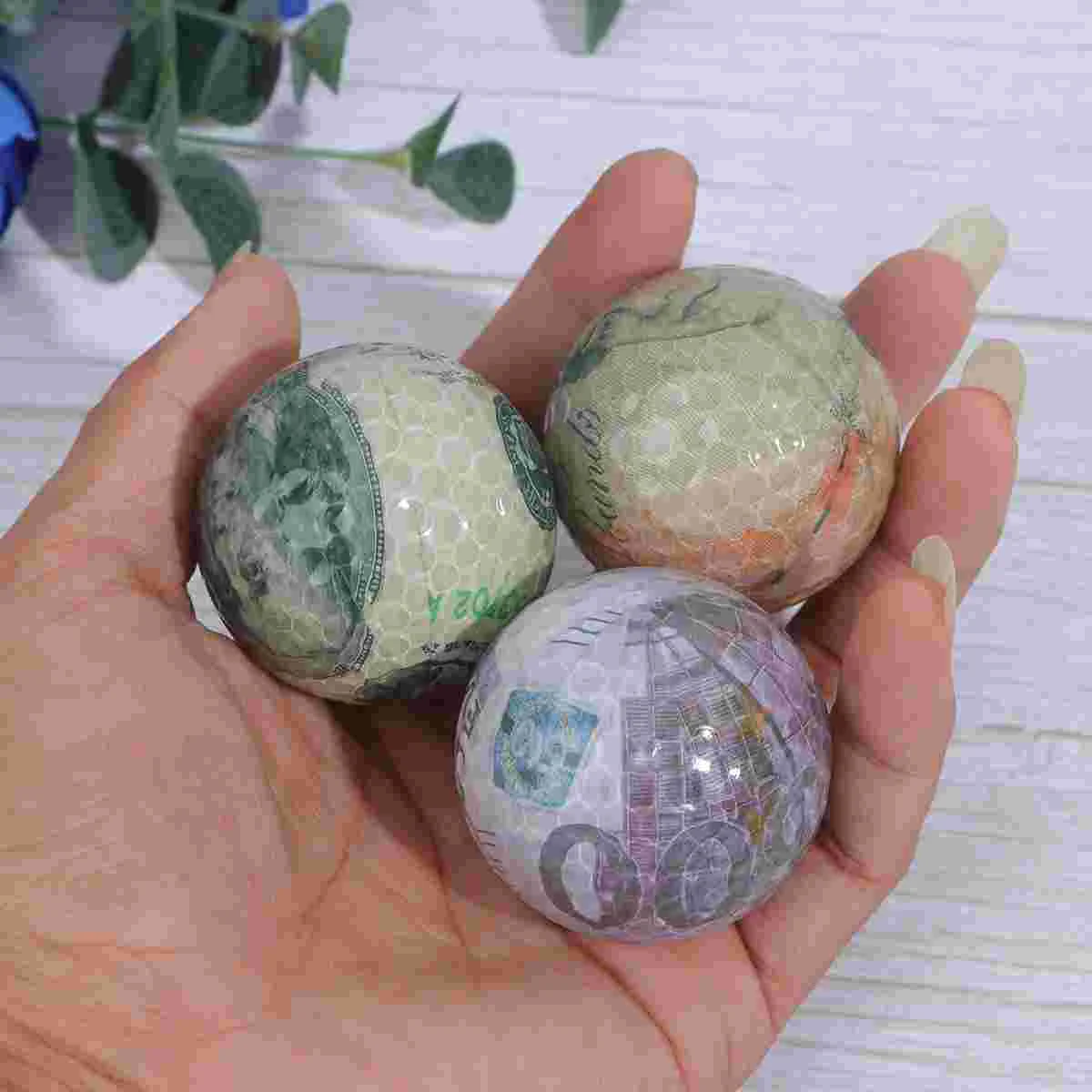 3PCS Currency Pattern Ball Simulation Rubber Training Sports Ball Practice Ball practice balls training balls