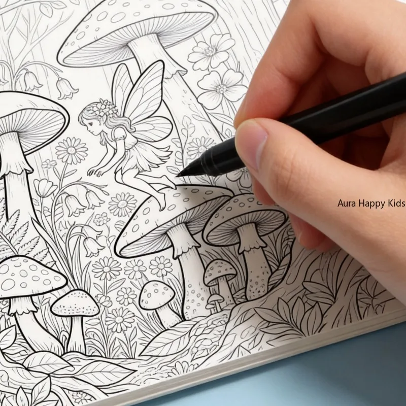 

One Copy Line Drawing Coloring Book, Dark Style Angel Girl Coloring Book, Character Line Drawing Coloring Book, 24 Patterns
