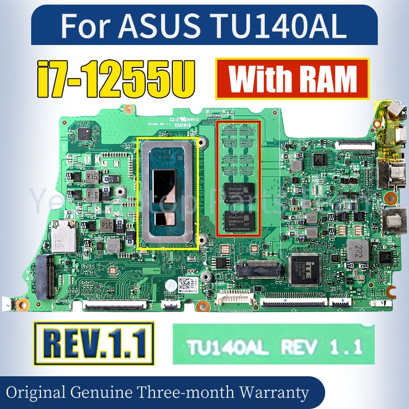 

REV.1.1 для материнской платы ASUS TU140AL SRLFP i7-1255U с материнской платой ноутбука RAM