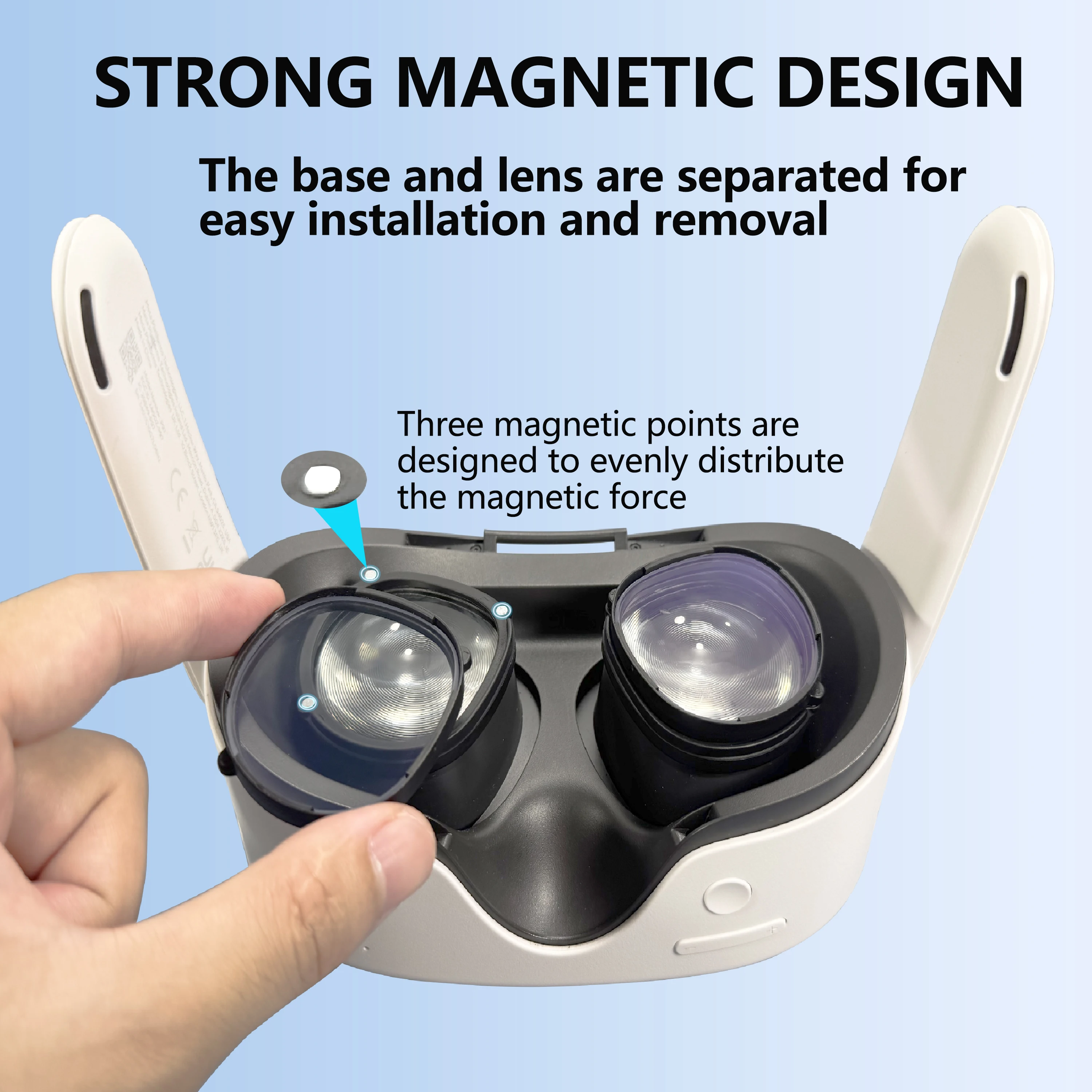 Suitable for Meta Quest2/Quest3S Magnetic Frame Anti-Blue Light Lens, Lens Anti-Scratch, Not for Quest3