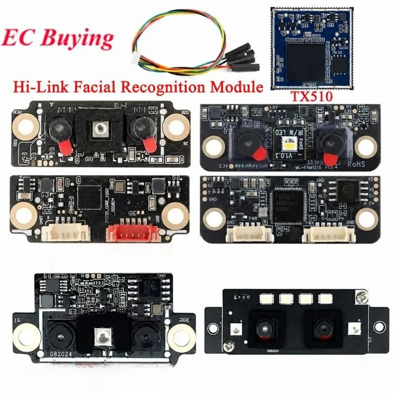 FM226 Facial Recognition Module TX510 HLK-FM225 FRM1213 3D IR Infrared AI 10 Binocular Camera Liveness Detection Cat Eye Visible