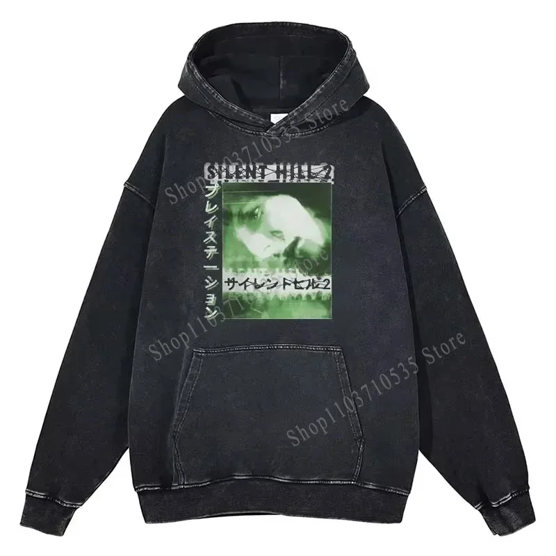 Funny New Silent Hill Classic Hoodies Men Cotton Gothic Graphic Harajuku Clothes Unisex Print Sweatshirts Casual Streetwear Tops