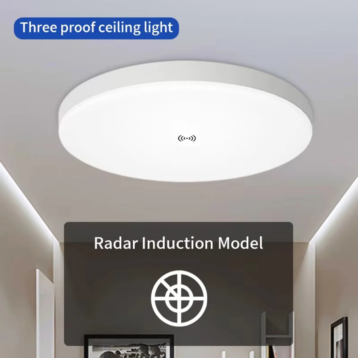 Three-Proof PIR/Radar Sensor LED Ceiling Lamp 12W/18W/24W