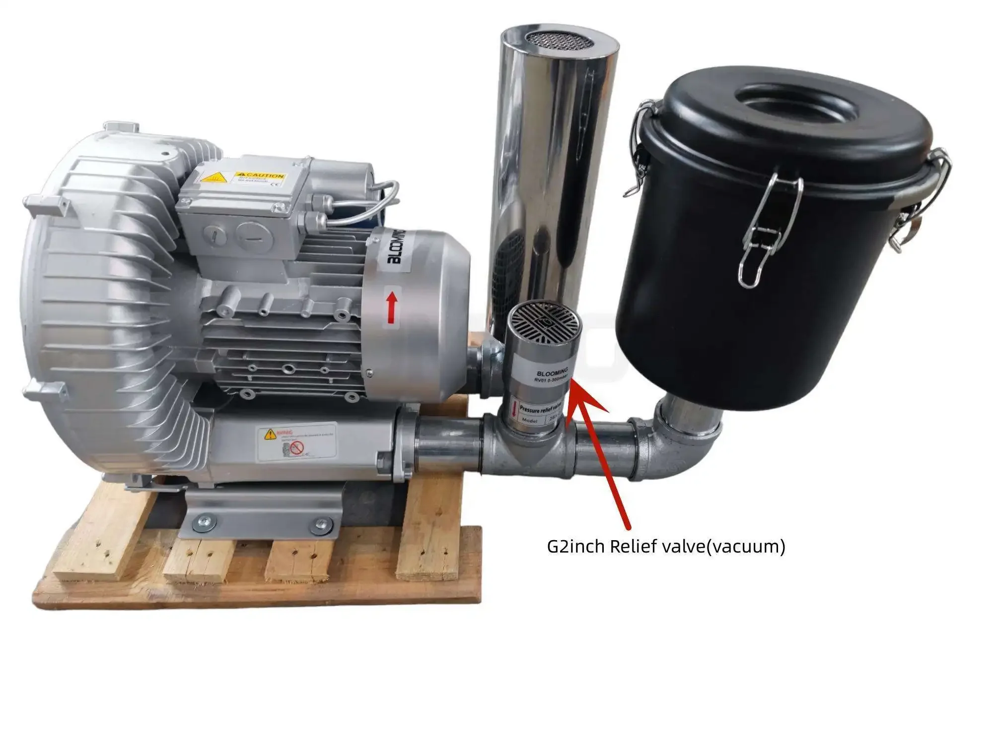 PT G2 1/2inch 75mm SS muffler For7.5KW High pressure Regenerative blower Vortex Gas Pump CNC Router Vacuum Pump