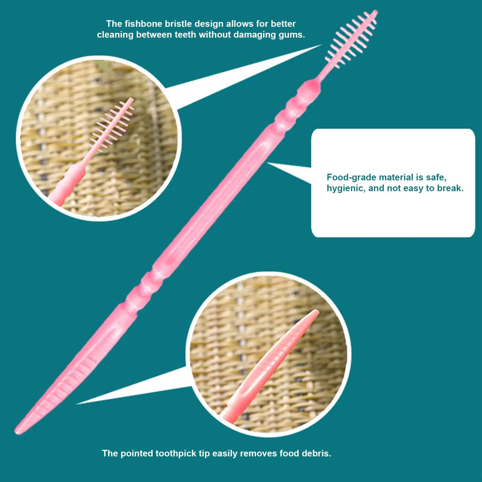 Flavored Toothpicks Double-Head Fruit Flavored Toothpicks 100 Pieces Fishbone-Shaped Refreshing Stain Remover For Mouth Care
