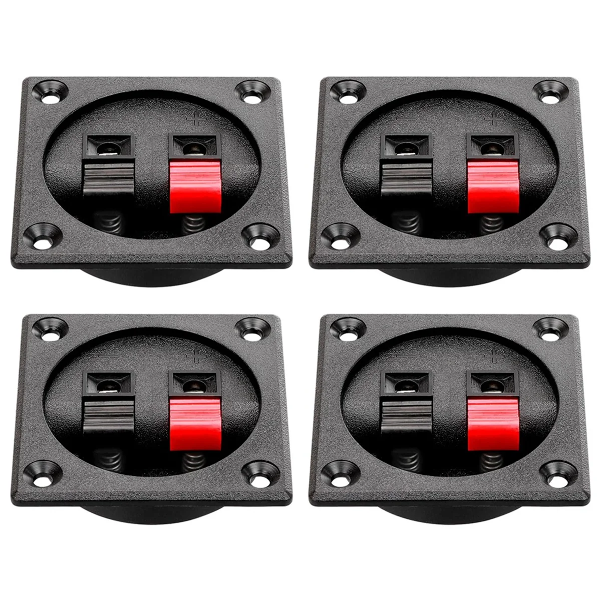 4PCS Speaker Box Terminal Cup, Spring Square Subwoofer Box Terminal Binding Post Connector for DIY Home Car Speaker