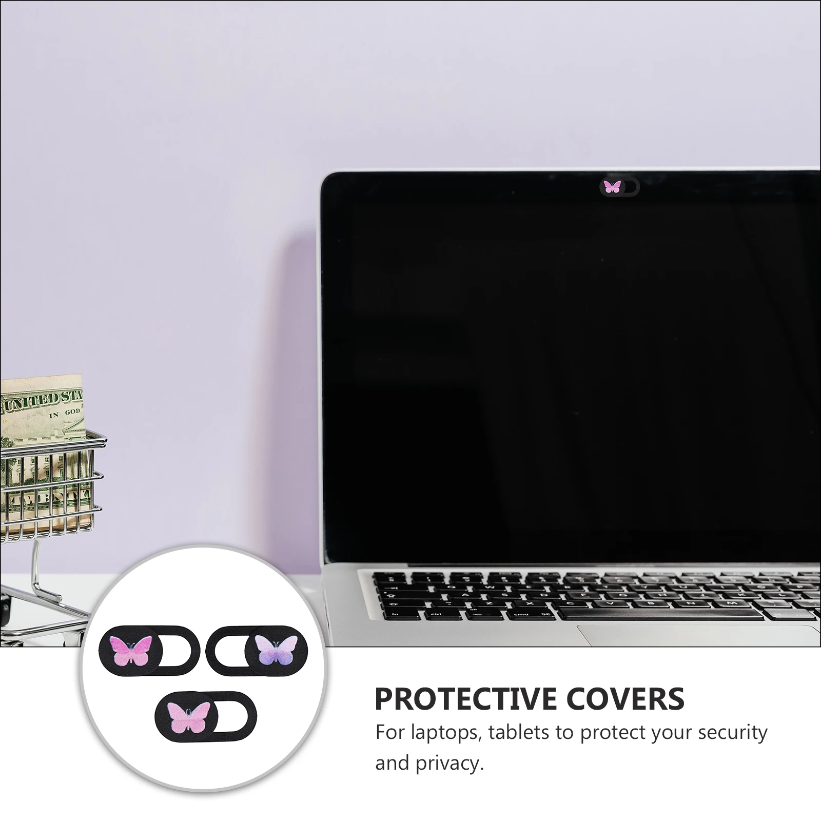 

3pcs Laptop Slider Privacy Security Protector Strong Adhesive Camera For Laptop Tablet Decorative Design Easy Open Close Slider