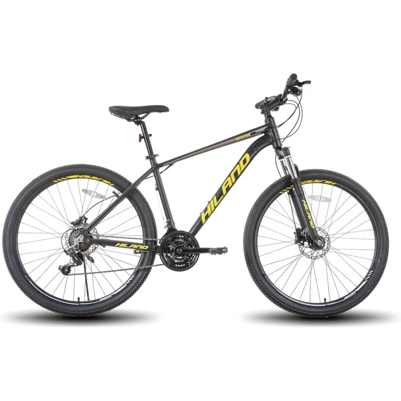 Aqhiland 27.5 inch Mountain 21 speeds. lock-out suspension fork. aluminum frame hydraulic disc-brake MTB adlut bike