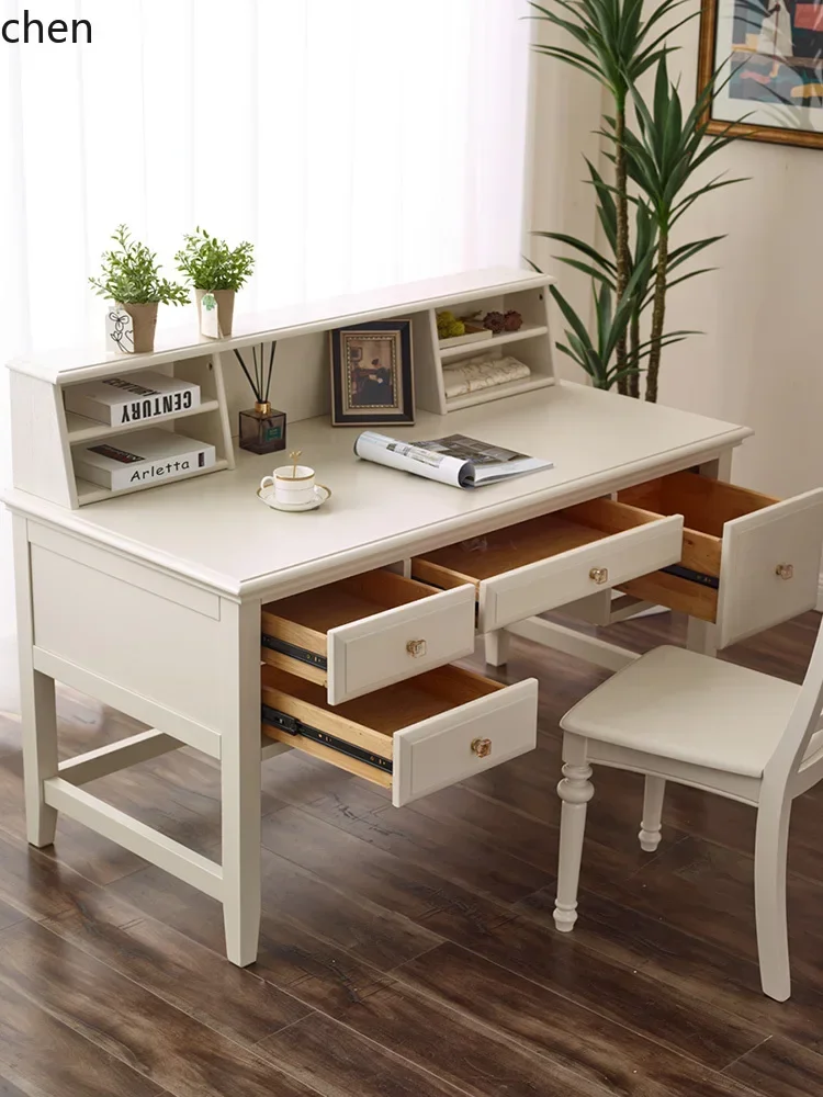 

W5.19 Solid Wood Desk and Bookshelf Set for Home Study