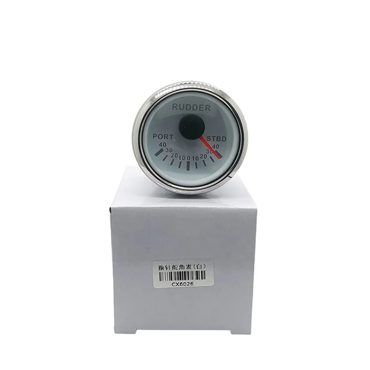 

hot sale CX6026 52mm white face Marine Rudder Angle Gauge 0-190ohm Rudder Angle Indicator 12V/24V Boat Vessel Rudder Angle Meter