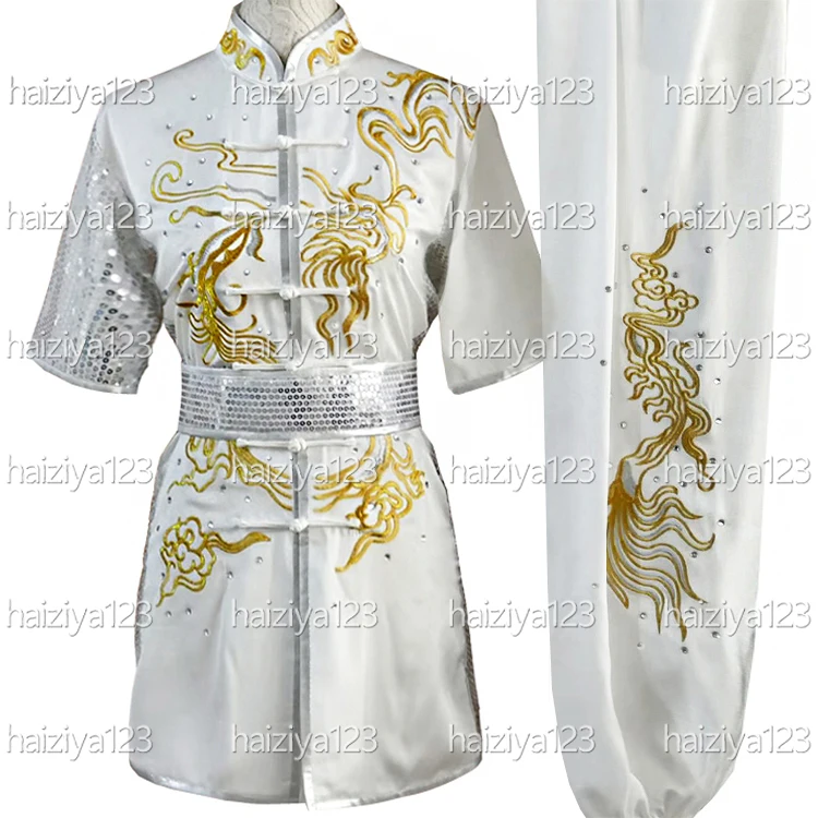 

Embroidered Dragon Wushu uniform Kungfu costume Martial arts suit Changquan Taolu outfit for men women girl boy kids adults