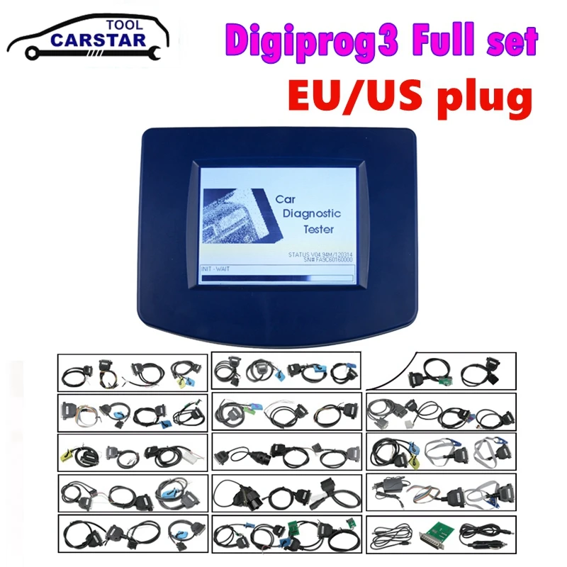 OBDII cat Digiprog3 Full set V4.94 Anti-theft key matching Odometer Digiprog 3 Mileage Diagnostic Tool With EU/US Plug