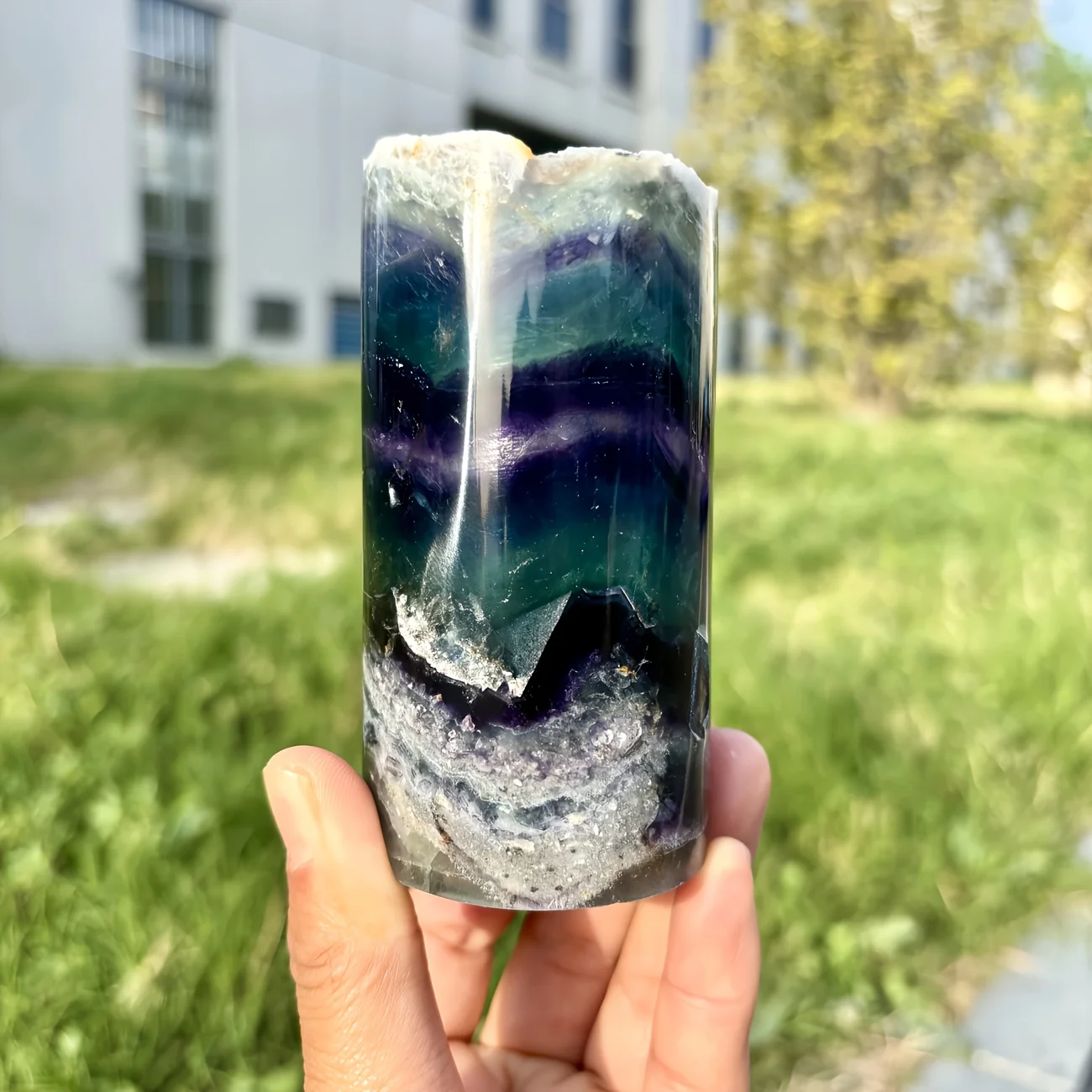 1pc Rainbow Fluorite Crystal Night Light with Colorful Swirls, Home Decor, Ideal Crystal Gift for Holidays, Decorative Light