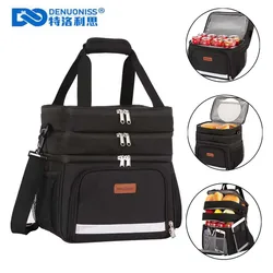 DENUONISS New Multi-layer Insulation Bag Portable Home School Lunch Bento Bag Cooler Bag Camping Beach Travel Food Bag