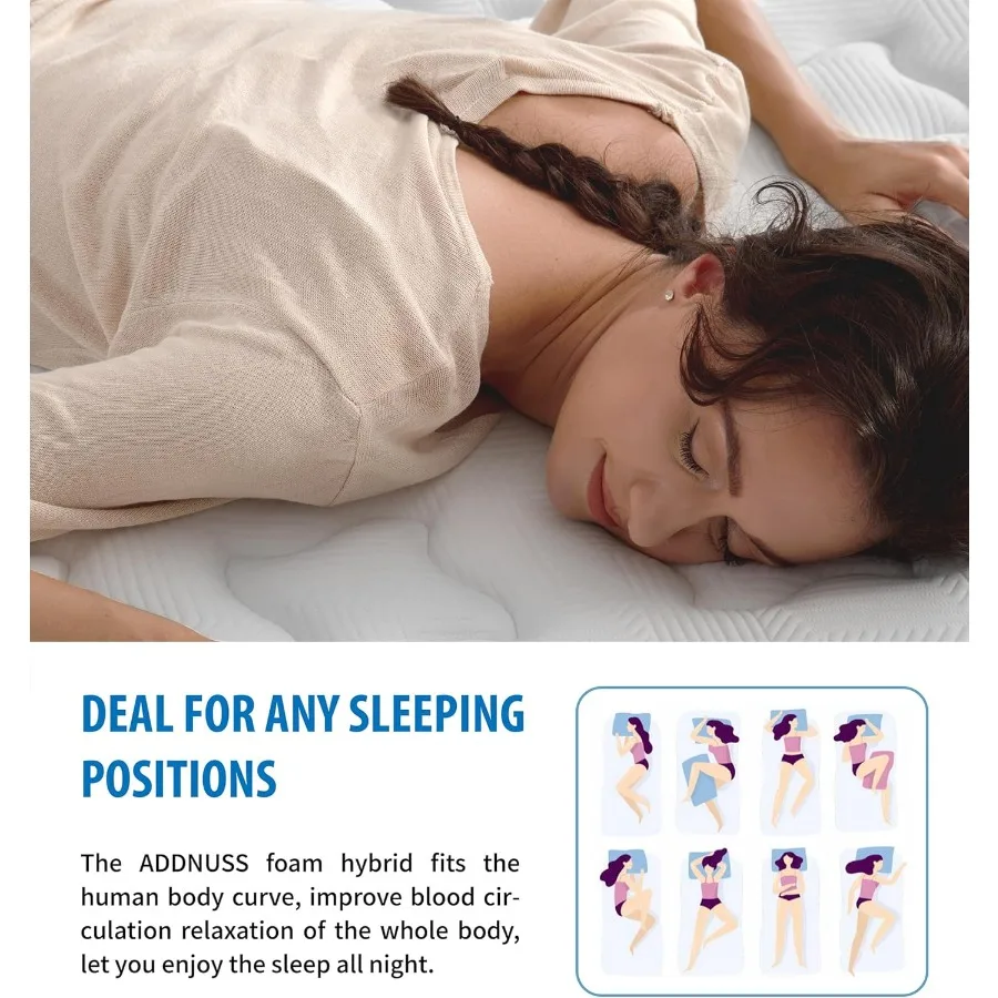 مرتبة كاملة الحجم في صندوق مرتبة هجينة مقاس 10 بوصة مع رغوة الذاكرة ونابض جيب فردي للظهر الأمثل وجوي #5