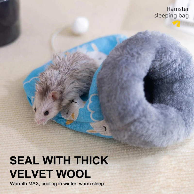 

Creative Hamster Nest Thickened Pocket Type Hamster Quilt Winter Warm Cartoon Comfortable Hamster Sleeping Bag Pet Supplies