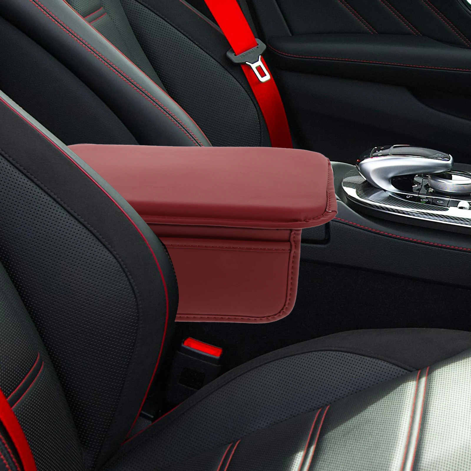 

Universal Pu Car Armrest Center Console Protection Mat Non-Slip Storage Box Cover Easy Install Scratch Resistant