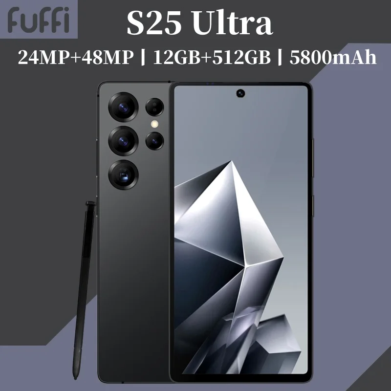 JCTKJ S25 Ultra Smartphone 5G Android 12 8GB RAM 512GB ROM 6.8 Inch Phone 1920x1080HD 24+48MP 4 5G Network Mobile Phones