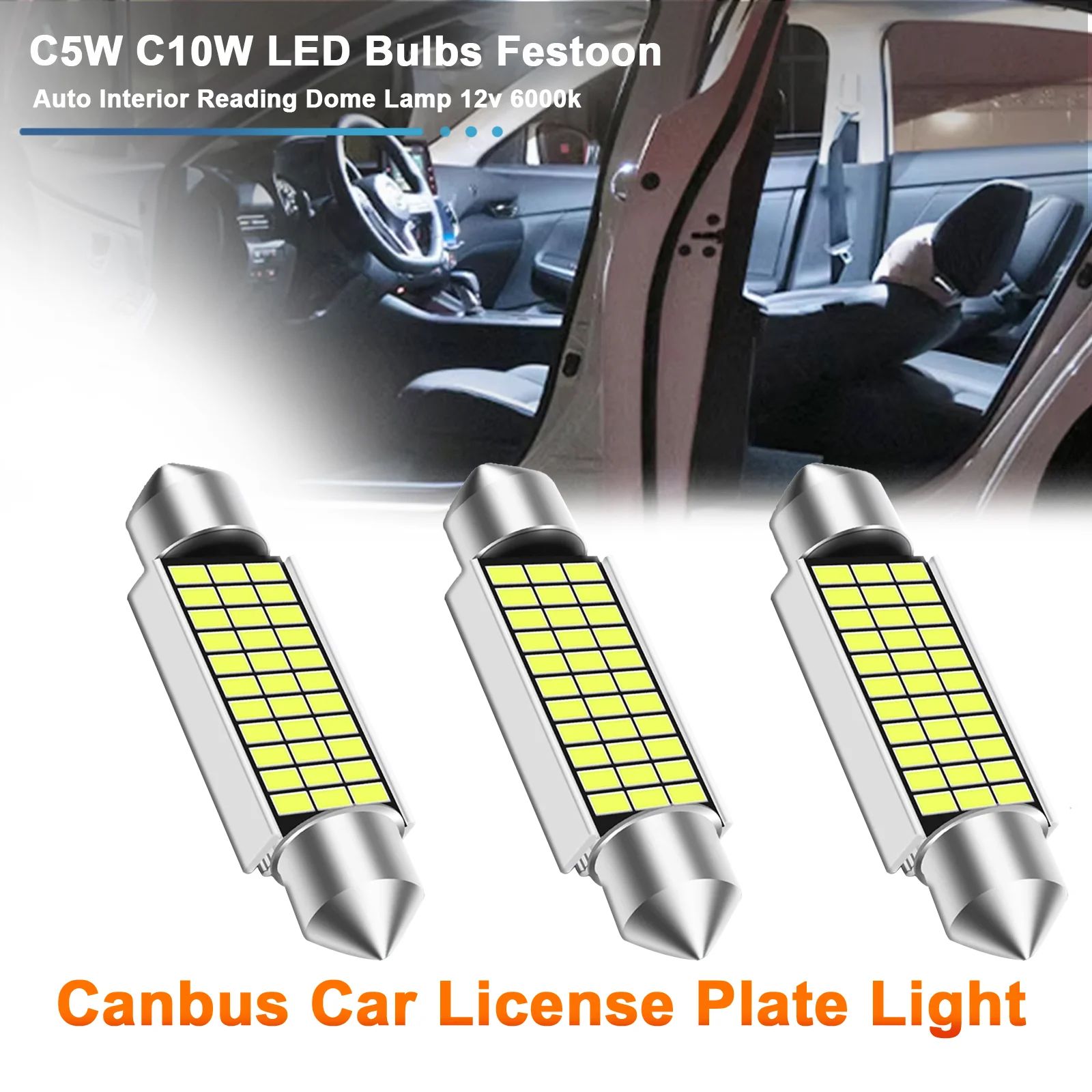 

10pcs C5W C10W LED Bulbs Festoon 31mm 36mm 39mm 41mm canbus Car License Plate Light Auto Interior Reading Dome Lamp 12v 6000k