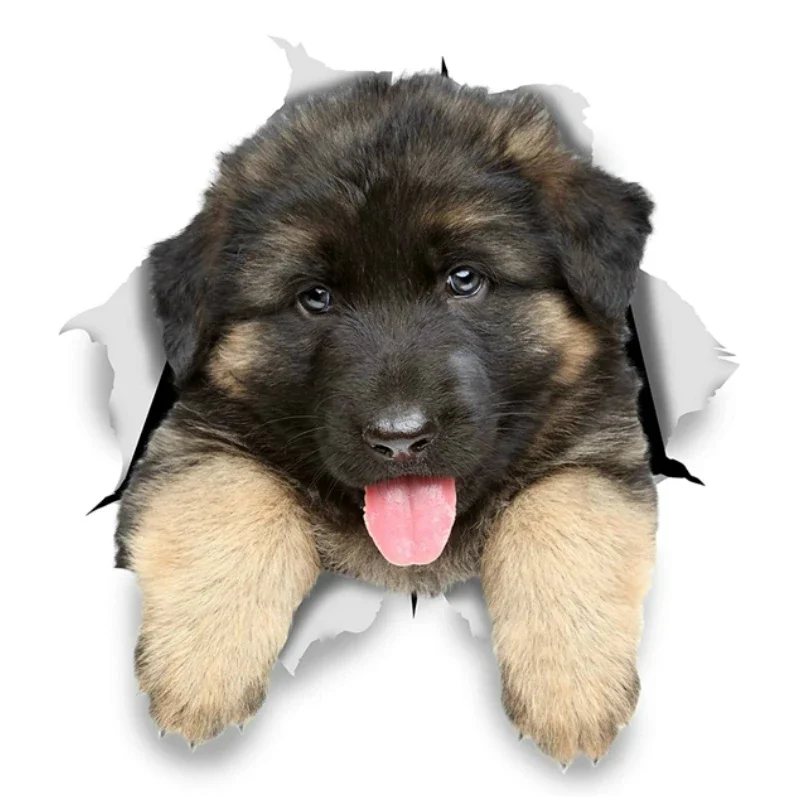 

15cm 3D Dog German Shepherd Puppy Car Accessories Stickers on Motorcycle Decals Sticker PVC Sunscreen and Waterproof Products