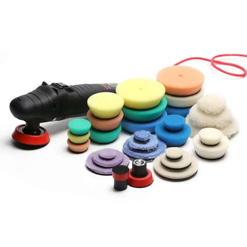 SURAINBOW Auto Mini Polishing Kit with Rotary machine and Mini Detail Polishing Pads and M14 Thread Adapter