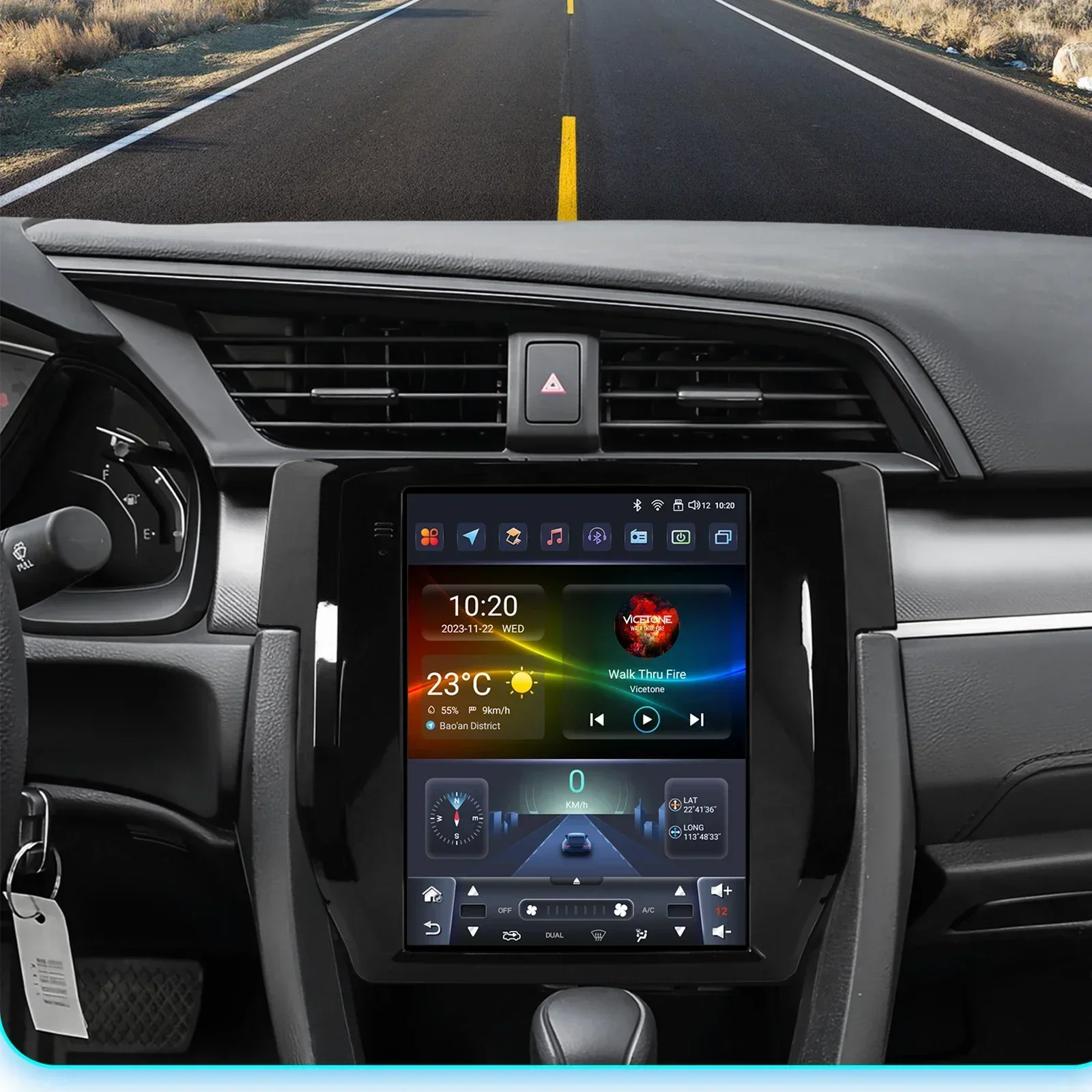 4G اللاسلكية CarPlay راديو السيارة مشغل وسائط متعددة لهوندا سيفيك هاتشباك 2015 -2020 أندرويد السيارات لتحديد المواقع 2din Autoradio تسلا نمط