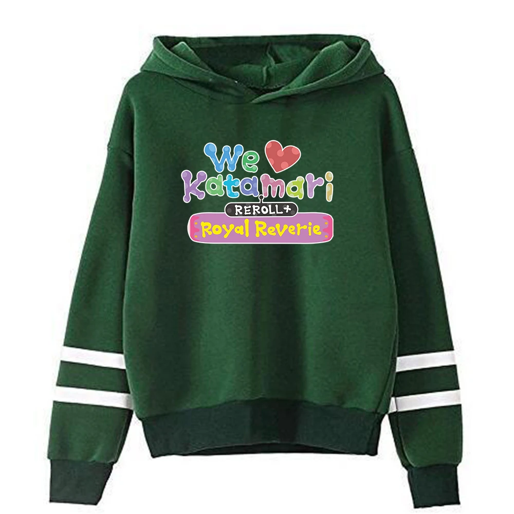 Uwielbiamy Katamari Reroll Royal Reverie bluza z kapturem bez kieszeni równoległe drążki z rękawami Harajuku Streetwear damskie ubrania męskie