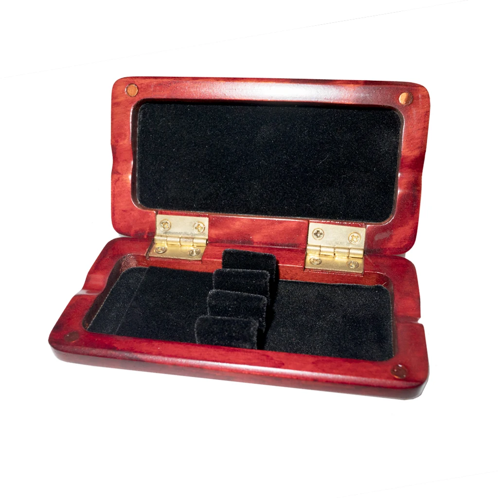 Wooden Reed Case With Inner Soft Cloth Instrument Accessories Container Red Wood Reeds Holder Storage Box For 3PCS Oboe Reeds