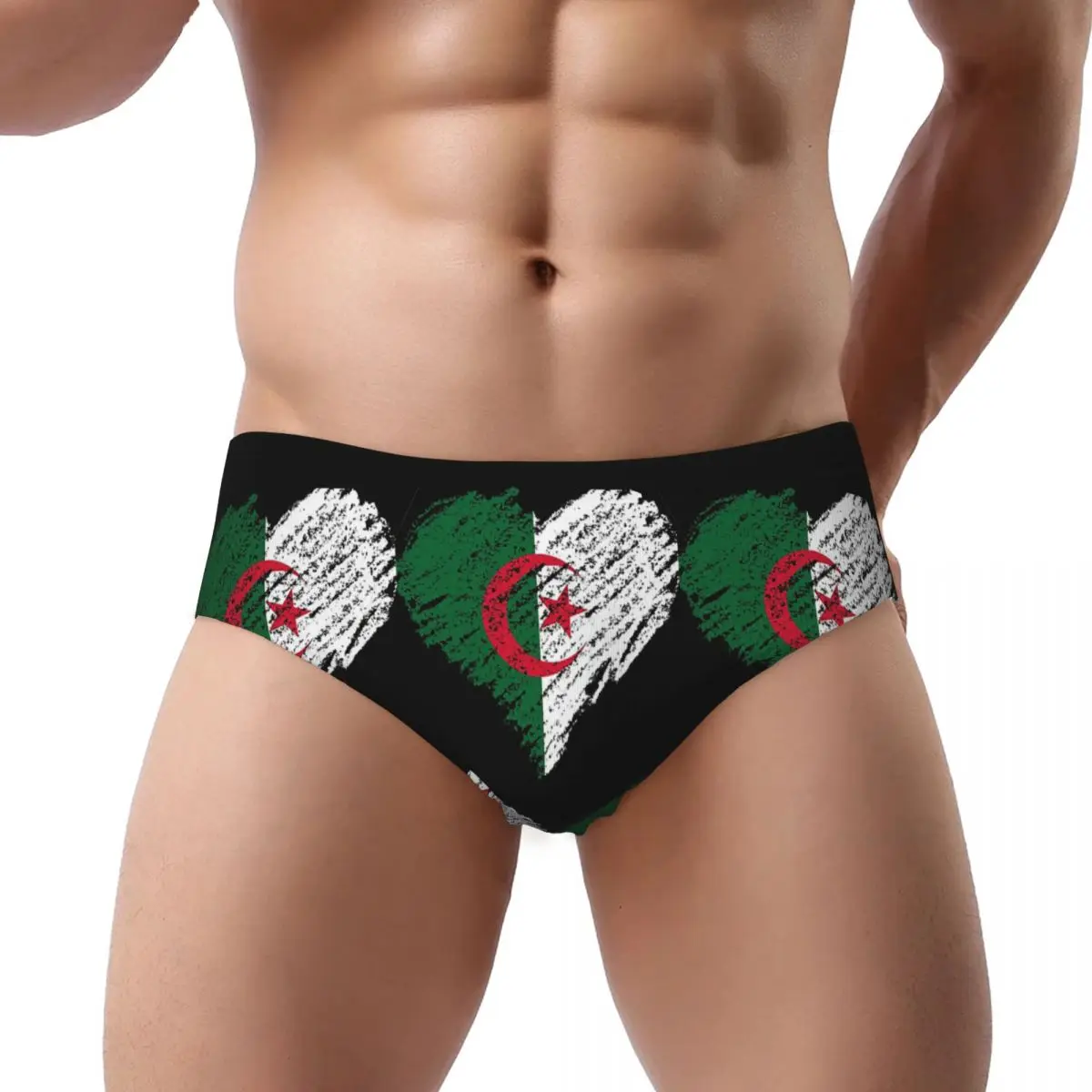 

Scribble I Love Algeria Flag Men's Triangle Panties Comfortable Boxer Underpants Short Underwear for Homme Man Boyfriend Gifts