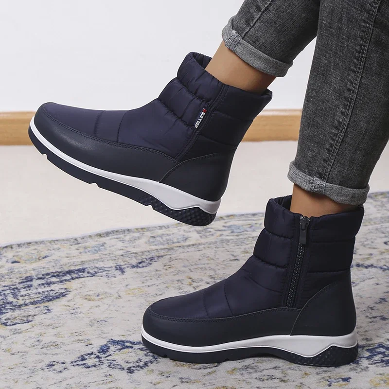 2023 Winter Boots Women Ankle Platform Boots Waterproof Snow Boots Warm Fur Female Boots Winter Shoes Woman Footwear Chaussures image 4