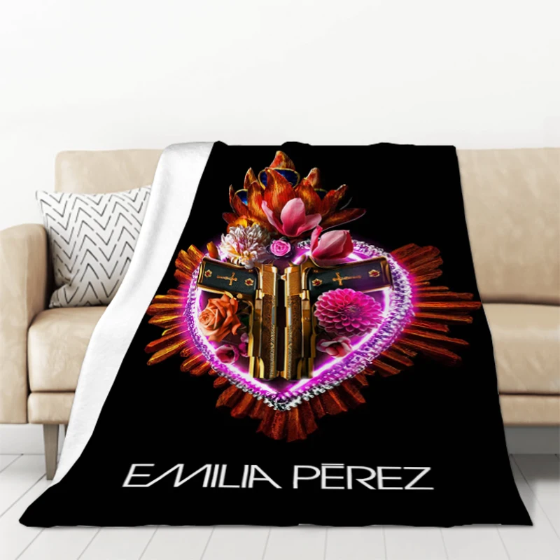 

2024 Year the Best Movie Emilia Perez Blanket Downy Catnap King Lid Plead Cover Soft Plaid With Print Microfiber Bedding Throw