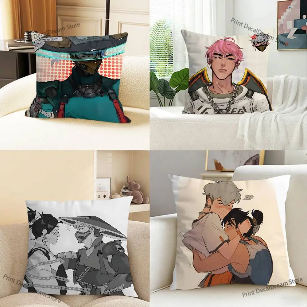 For O-Overwatch Wuyang Mizuki Printed Pillow Cover Cushion Case Simple Sofa Pillow Case No Pillow Core