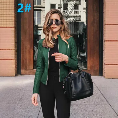 سترة جلدية أنيقة للنساء لربيع وخريف 2025، تصميم رائج وأنيق، مصنوعة من مواد أخرى 00%