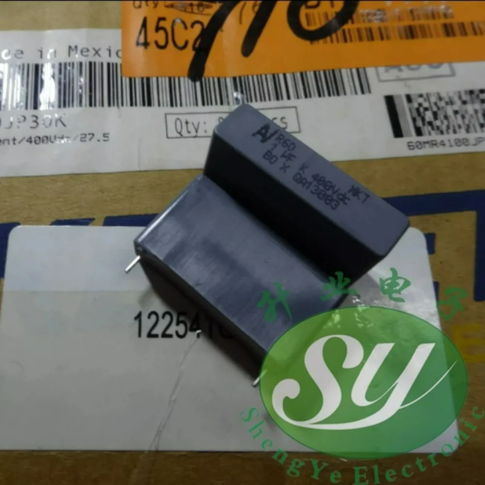5pcs/lot AV R60 MKT 1.0uf 400V 1uf 1u0f 105 K 10% Brand New 27.5mm Automotive Grade Polyester Film Capacitors R60MR4100JP30K