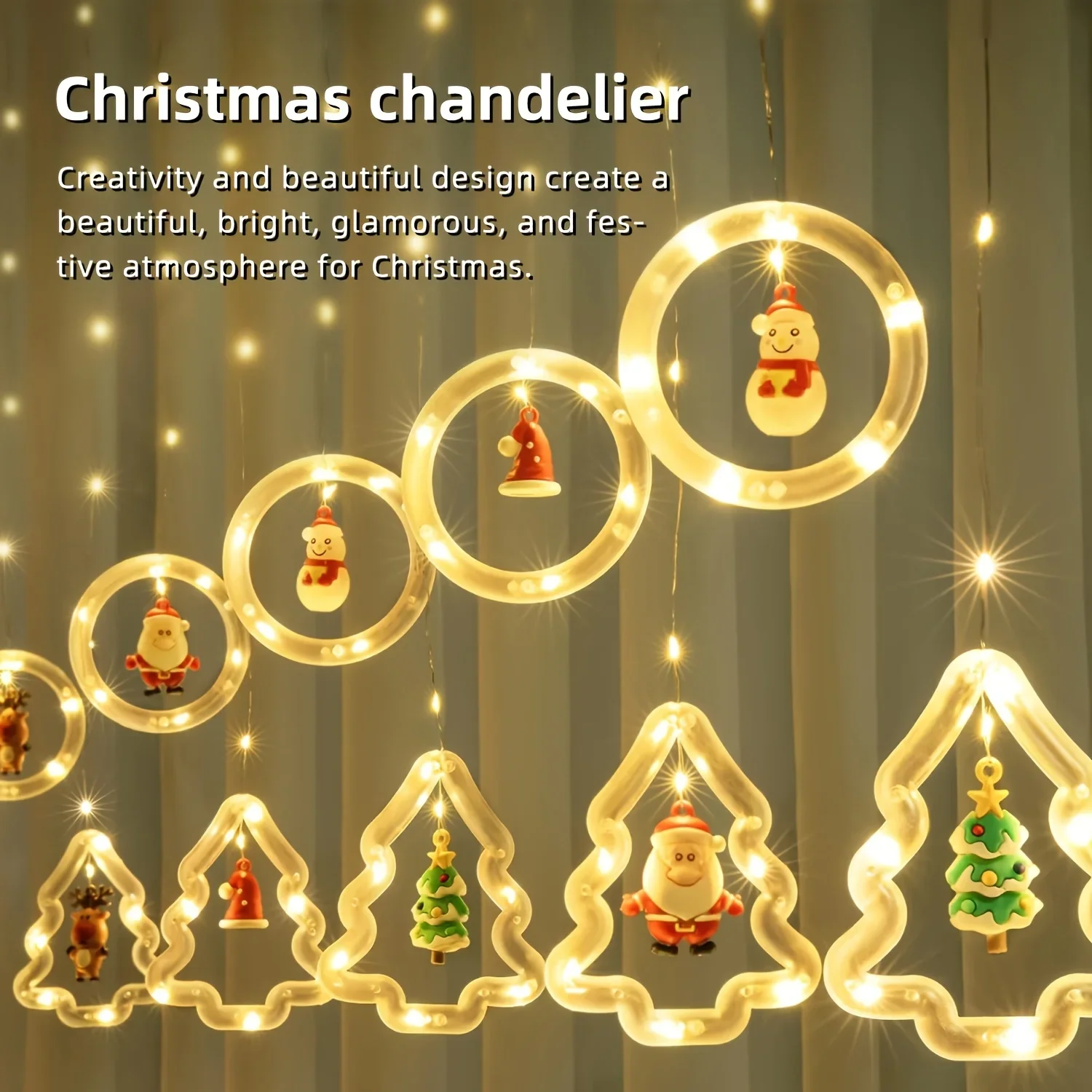 سلسلة أضواء LED مع ديكور قلب نجمة القمر، 8 أوضاع سلسلة أضواء خرافية مع قابس الاتحاد الأوروبي لتزيين حفلات عيد الميلاد وأعياد الميلاد