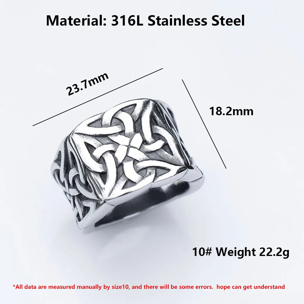 2022 NEW Men\'s 316L stainless-steel rings Odin VIKING Talisman RING for teens gothic punk FASHION Jewelry Gift free shipping