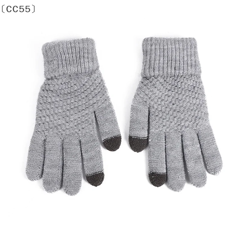 maveraCC55 Gants pour écran tactile d'automne et d'hiver tricotés jacquard épais et chauds pour hommes et femmes gants antidérapants pliables